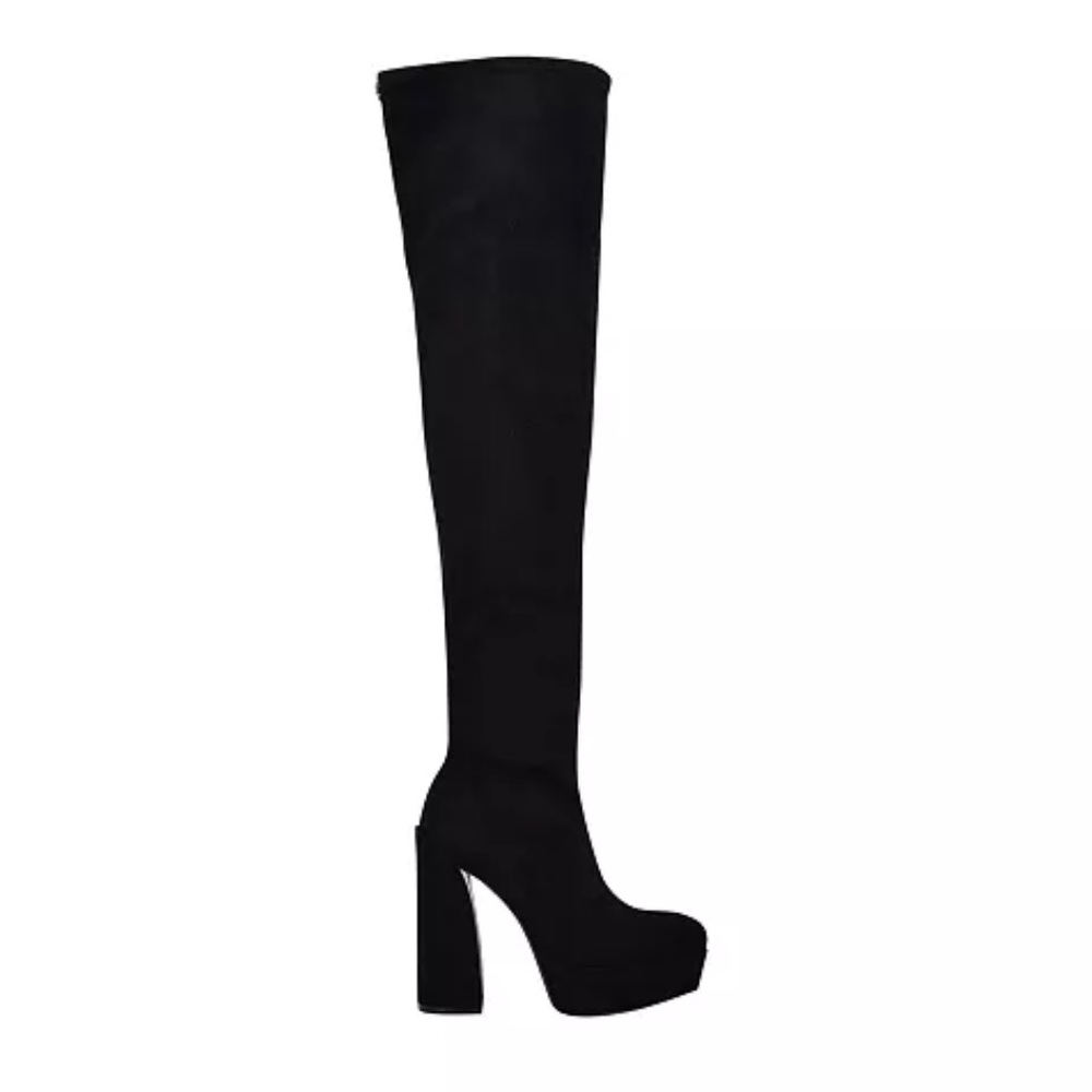 Guess‎ Black Cristy Heavy Heel Super Chunky Platform Over The Knee Boots NWOT 10